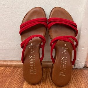 ITALIAN SHOEMAKERS Red Strappy Sandals Size 6